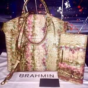 💜💜BRAHMIN AMETHYST SATCHEL HANDBAG + WALLET